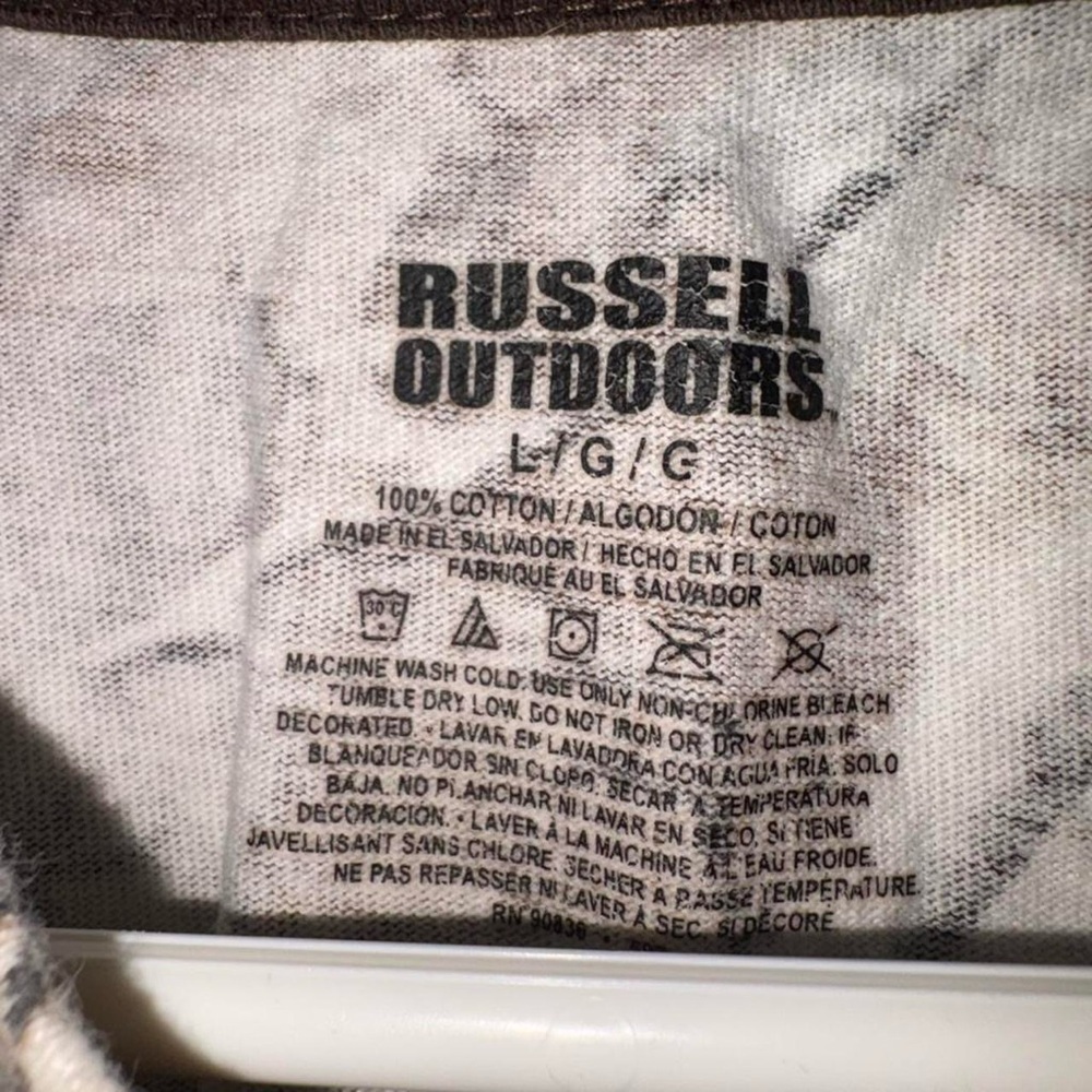 Men’s Sz L Russell Athletic Camo Tee in Brown and Green - Picture 2 of 5